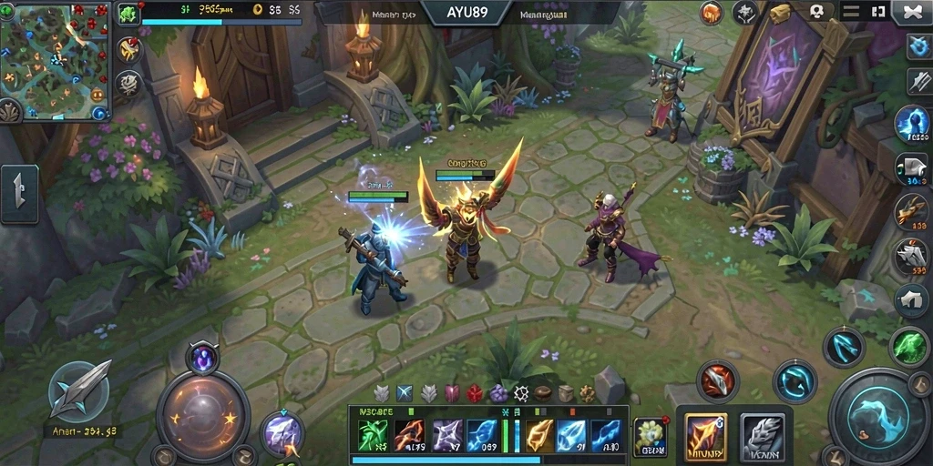 Screenshot utama AYU89 menampilkan aksi pertarungan seru di dunia MMORPG.