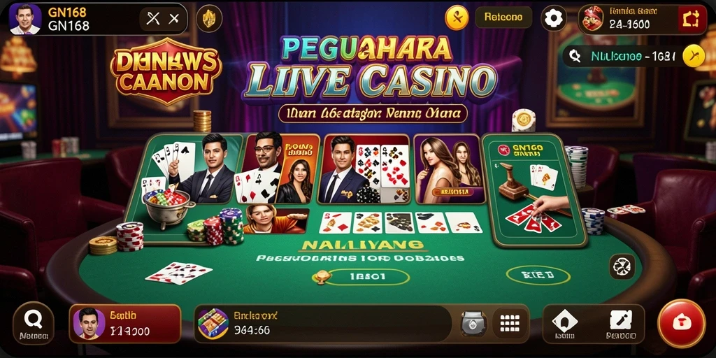 Tampilan gameplay Live Casino yang mendebarkan di GN168.