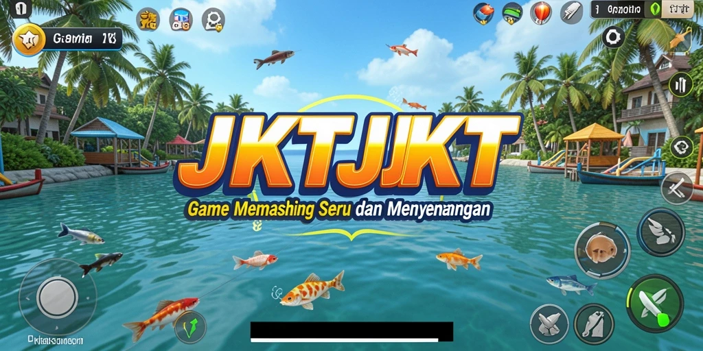 Screenshot JKTJKT menampilkan gameplay memancing yang seru dan visual indah.