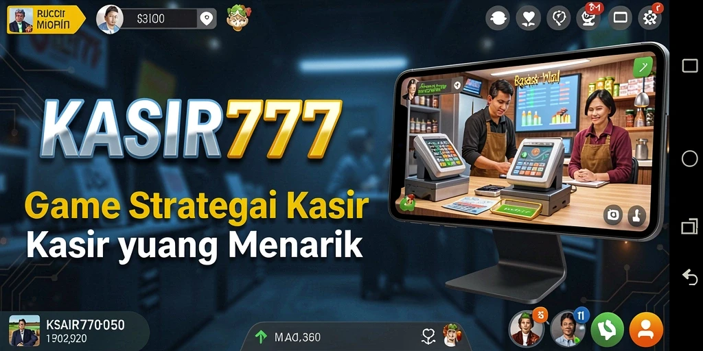 Screenshot KASIR777 menampilkan gameplay manajemen kasir yang menarik dan interaktif.