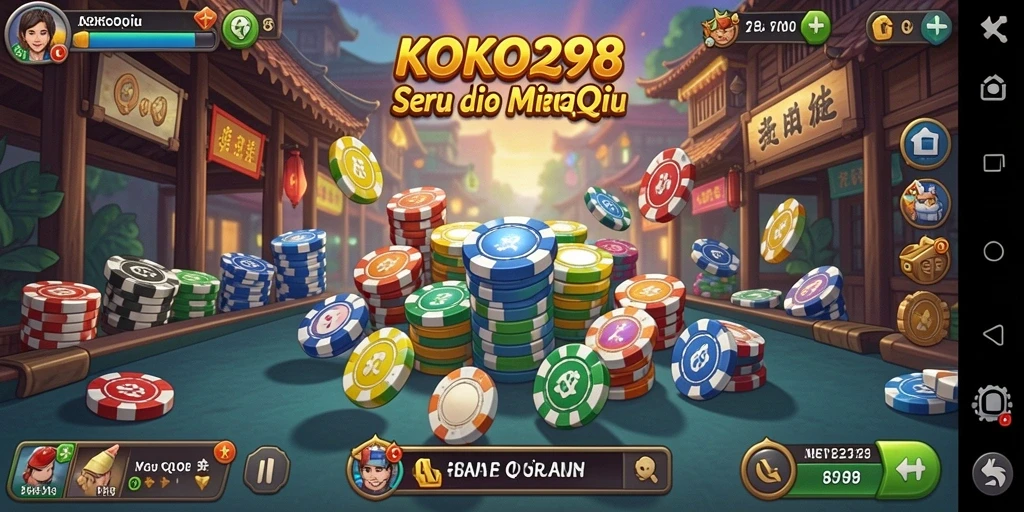 Screenshot gameplay KOKO288 menampilkan aksi seru permainan QiuQiu.