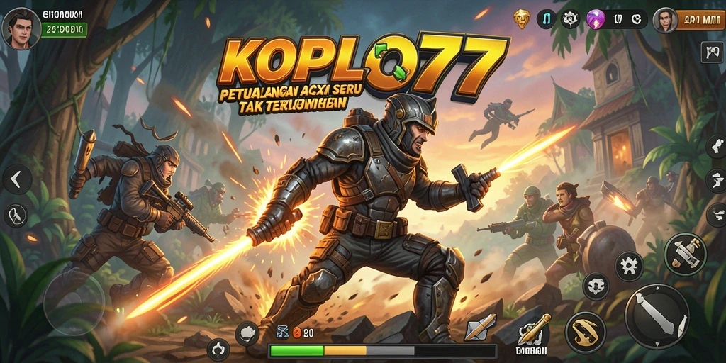 Screenshot KOPLO77 menampilkan aksi pertempuran yang mendebarkan.