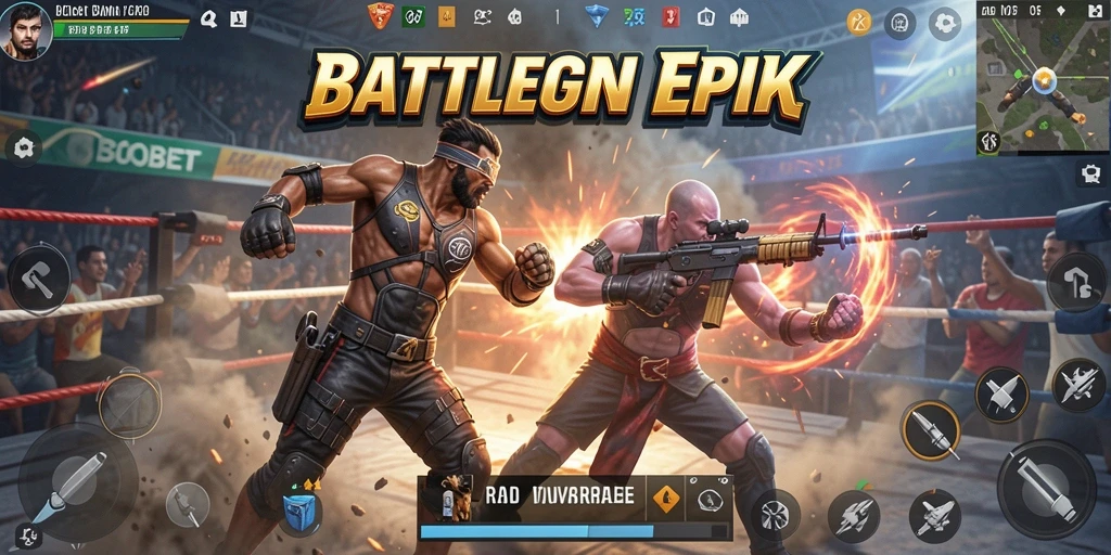 Tangkapan layar SBOBET menunjukkan aksi intens dalam pertempuran Battle Royale.