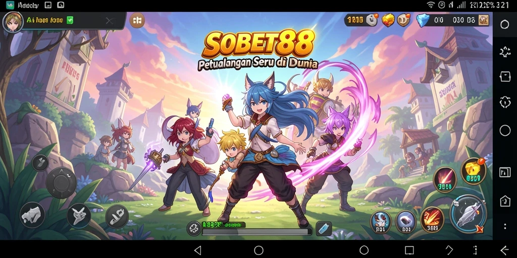 Screenshot utama gameplay SOBET88 yang menarik dan berwarna.
