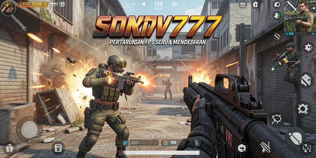 Screenshot menampilkan aksi mendebarkan gameplay FPS di SOV777.