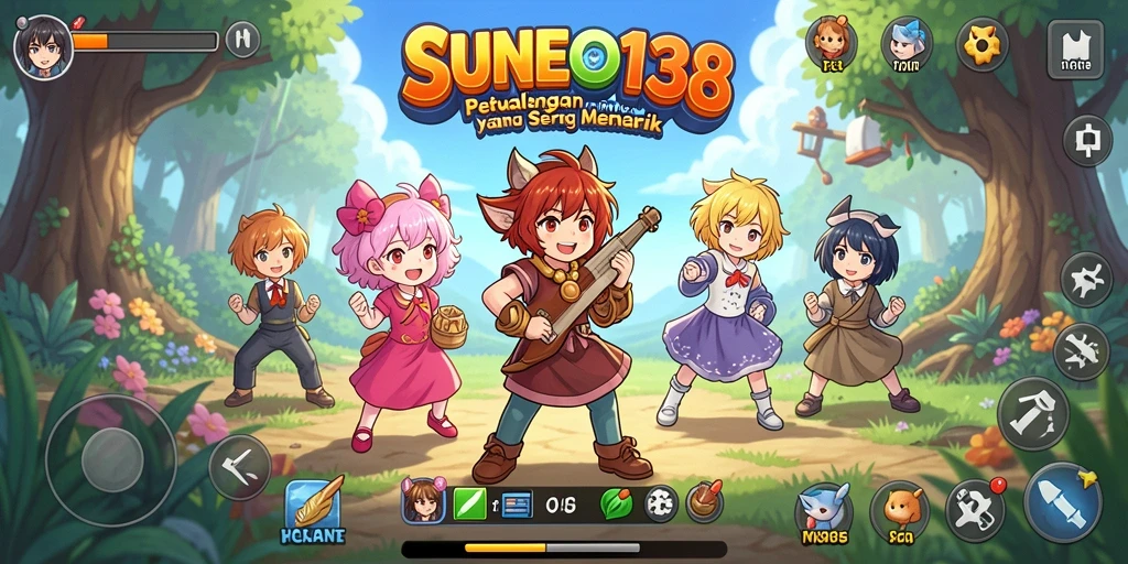 Tampilan gameplay SUNEO138 dengan karakter anime yang menarik.