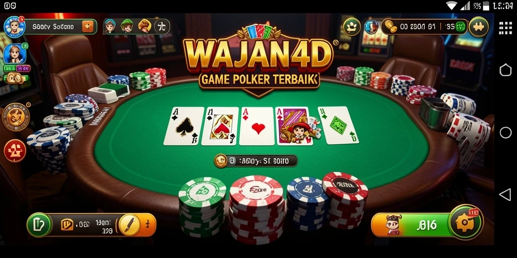 Tampilan gameplay Poker yang mendebarkan di WAJAN4D.
