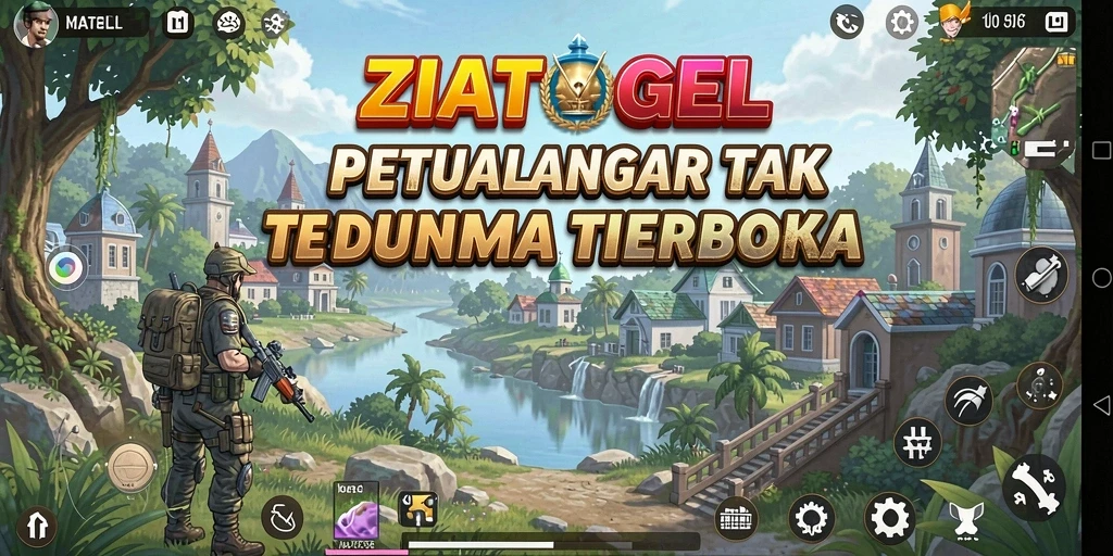 Screenshot ZIATOGEL menampilkan gameplay menjelajah dunia terbuka.