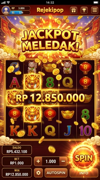 Tampilan aplikasi rejekipop yang sederhana dan menarik.